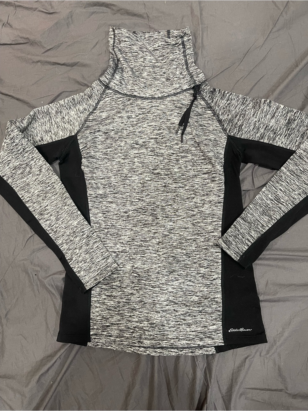 Eddie Bauer Women's Black and Gray Long Sleeve Top